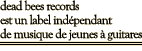 Dead Bees records est un label indépendant de musique de jeunes à guitare